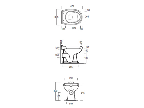 Чаша унитаза приставная Simas AR 811 bia цвет белый без сиденья душевой смыв - фото 3
